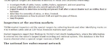 Texas Southwestern Cattle Raiser Association - TSCRA Law Enforcement
