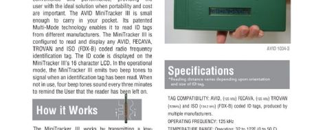 AVID Mini Tracker III Spec Sheet