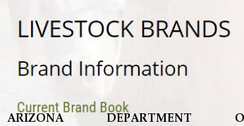 ARIZONA DEPARTMENT OF AGRICULTURE Registered Brands 2019