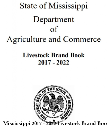 Mississippi 2017 - 2022 Livestock Brand Book (PDF)