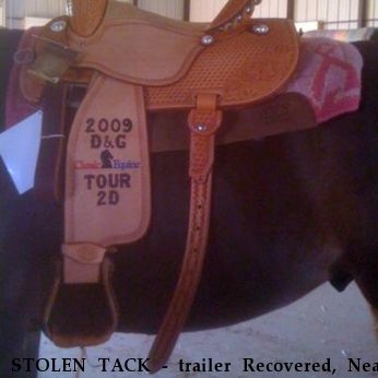 STOLEN TACK - trailer Recovered, Near Oklahoma City, OK, 73150