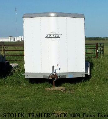 STOLEN TRAILER/TACK 2003 Exiss Event 2H, Near Lake Geneva, WI, 53147